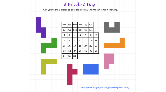 DragonFjord A-Puzzle-A-Day: The Original Daily Calendar Puzzle with 365+  Challenges for Every Day of The Year